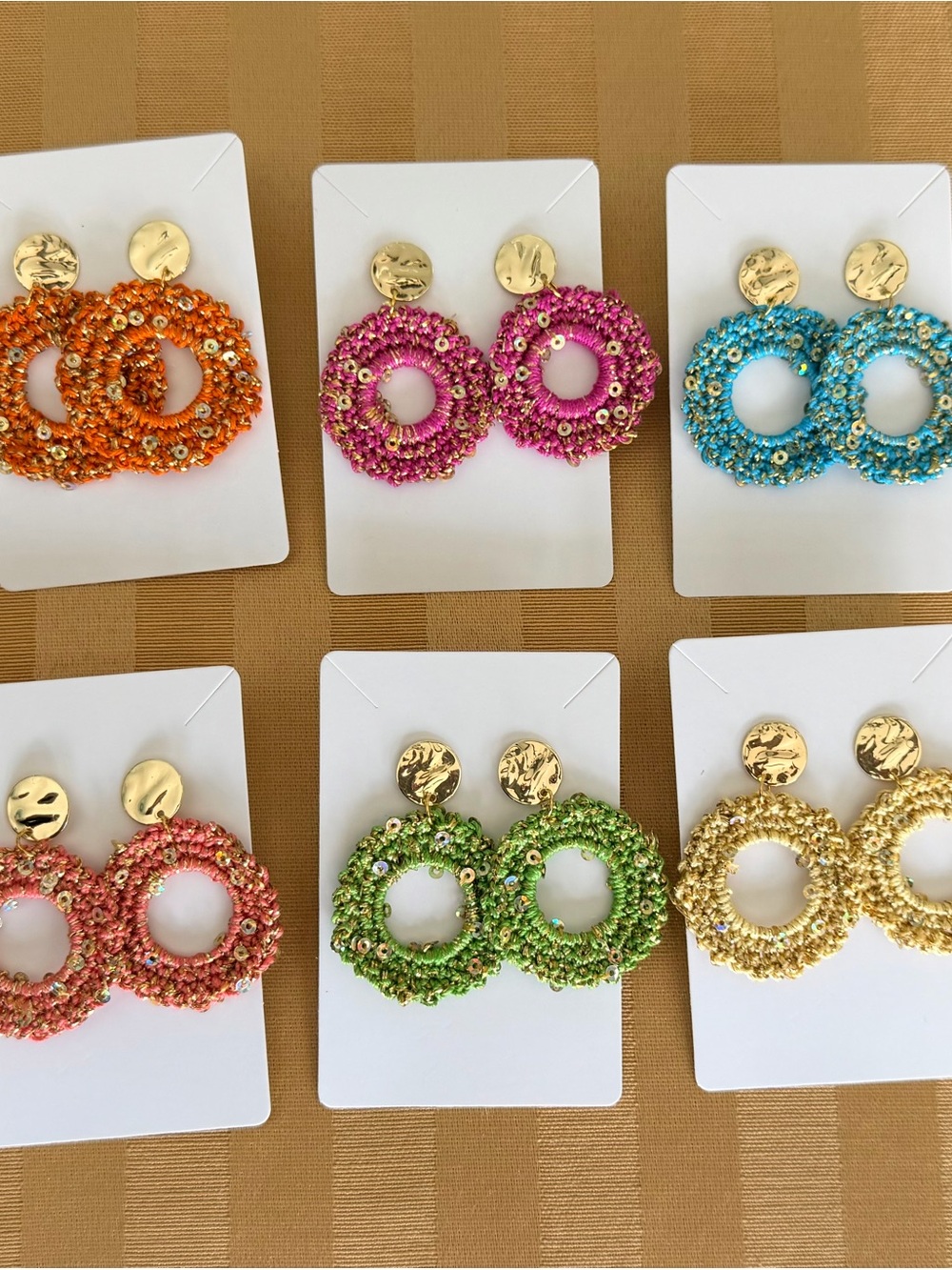 Handcrafted sequins Hoop Earrings – Women Jewelry